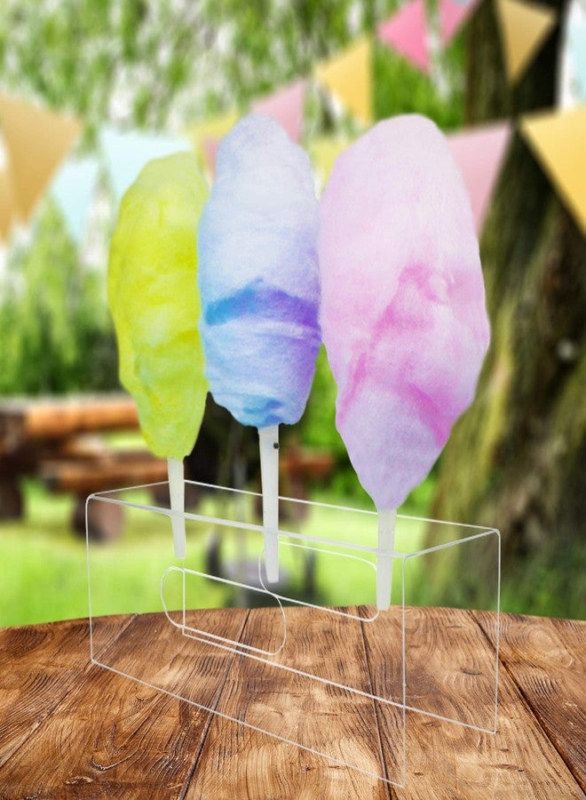 SourceOne Premium Clear Acrylic Cotton Candy Holder with 3 Holes - Image 2